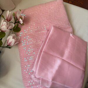 Blush Pink Georgette Saree with Sequins